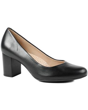 Jones Bootmaker Xantara Leather Block Heel Court Shoes - Black