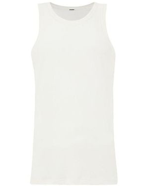 Jil Sander Witte Katoenen Mouwloze Jas