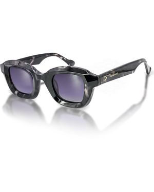 Infinity Leather De-Gamme Geometric Frame Polarized Sunglasses - Blue