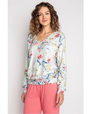 Pj Salvage Salv Budding Bouquet-Shirt - Blue