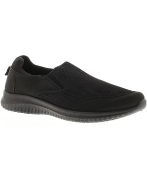 Wynsors Casual Trainers Ian Slip On Textile - Black