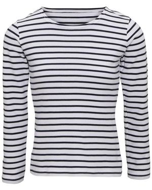 Asquith & Fox Ladies Mariniere Coastal Long Sleeve T-Shirt (/) Cotton - Blue