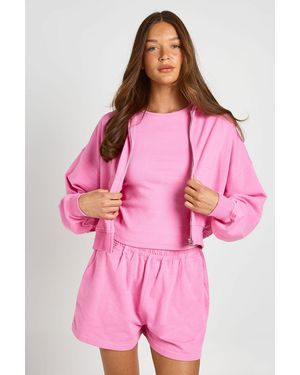 Boohoo High Waist Sweat Short - Pink