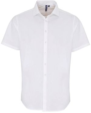 PREMIER Poplin Stretch Short-Sleeved Shirt - White
