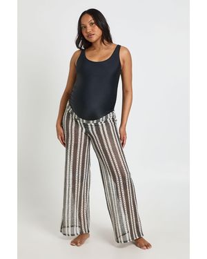 Boohoo Maternity Crochet Beach Trouser - Black