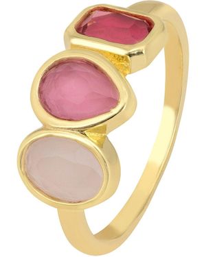 LÁTELITA London Verona Triple Gemstone Ring The Pinks