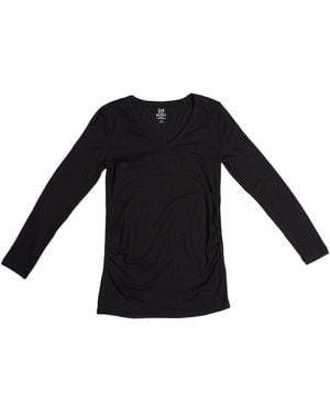Gap Modern Maternity T-Shirt With V-Neck And Long Sleeves 719653 - Black
