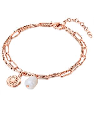 Valero Pearls Bracelet Stainless Steel Freshwater Cultured Pearl - Metallic
