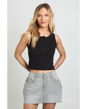 Boohoo Petite Denim Mini Skirt - Grey