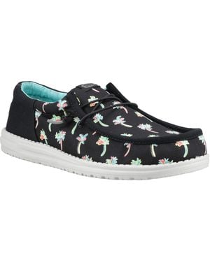 HEYDUDE Wally Funk Party Palm Classic Slip On Shoes - Black