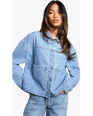 Boohoo Denim Pocket Detail Jacket - Blue