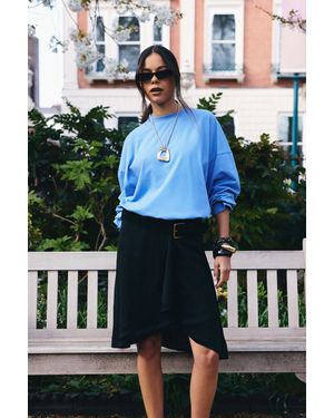 Boohoo Basic Oversized Long Sleeve T-Shirt - Blue