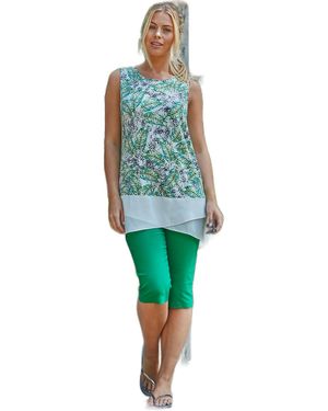 Roman Stretch Knee Length Shorts - Green