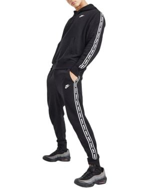 Nike Fb7296 Tracksuit Aries Club Tape Pullover Fleece Hoodie Sports - Black