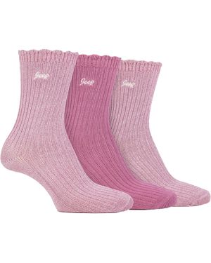 Jeep Bamboo Boot Socks - Pink