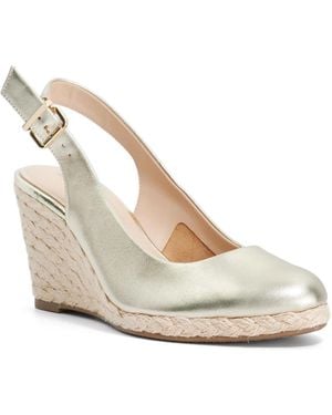 Dune Capable Leather Jute Wedge Heel Sandals - White