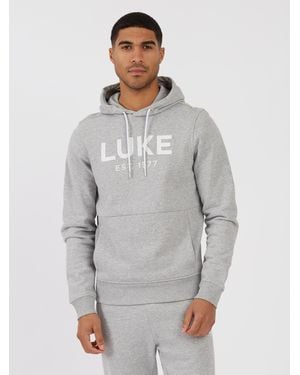 Luke 1977 Grand Soft Cotton Relaxed Fit Overhead Hoodie - Grey