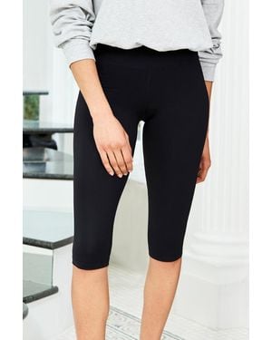 Sosandar High Waisted Body Sculpting 3/4 Length Activewear Leggings - Black