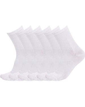 Pro Socks 6 Pairs Cotton Mid-Calf S25609 - White