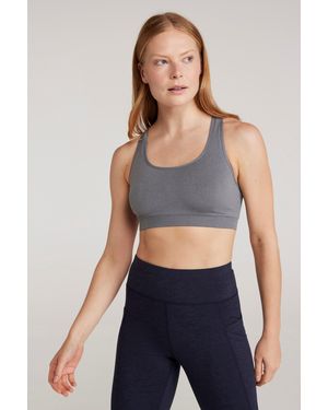Mountain Warehouse Antibacterial Seamless Bra Stretchy Racerback Sports Bralette Polyamide - Blue