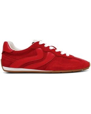 Steve Madden Suede Abbi Trainer Trainers - Red