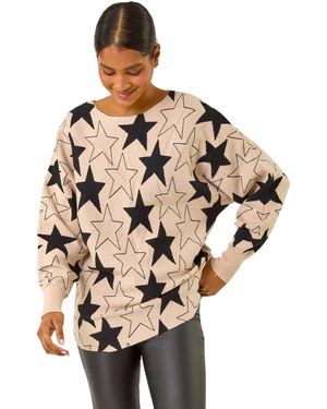Roman Star Knit Jumper - Natural