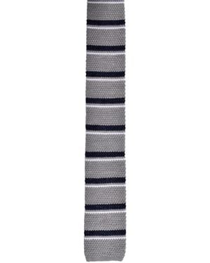 Brunello Cucinelli Striped Knitted Tie - Black