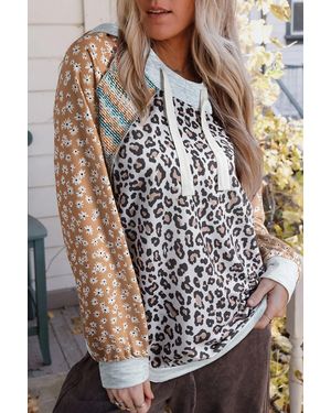 Azura Exchange Bedrukte Lange Mouwen Hoodie - Bruin