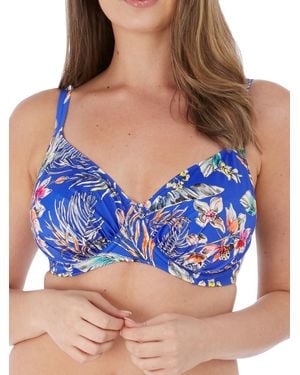 Fantasie Burano Gathered Full Cup Bikini Top - Blue