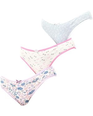 Kisses&Love Pack Of 3 Kl10000 Cotton Knickers - White