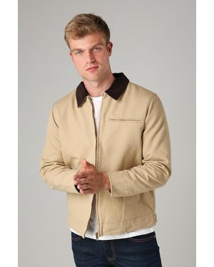 Tokyo Laundry Cotton Canvas Chore Jacket With Zip - Natural