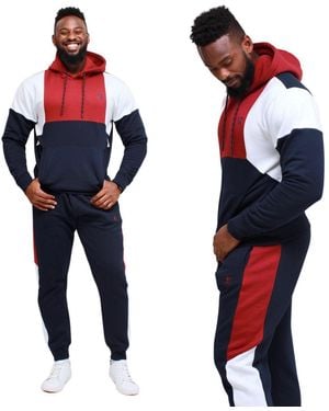 KAM Jeanswear Kam Two Piece Tracksuit Hoodie & Jogger Set - Blue