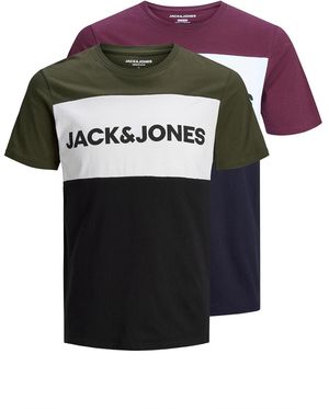 Jack & Jones Logo Short Sleeve T-Shirt Multipack - Multicolour