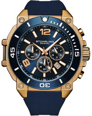 Stuhrling Spectra 4054 Japanese Quartz Chronograph 50Mm - Blue