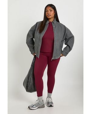 Boohoo Plus Super Soft Sculpt Seam Detail Legging - Red