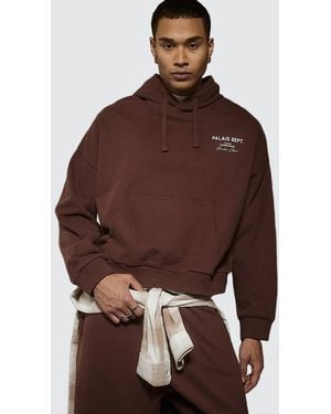 River Island Hoodie Oversized Fit Palais Dept Cotton - Brown
