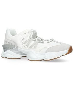 Steve Madden Suede Skybox Trainers - White
