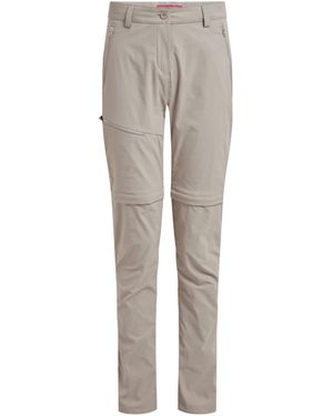 Craghoppers Ladies Pro Iii Nosilife Convertible Trousers (Soft Mushroom) - Grey