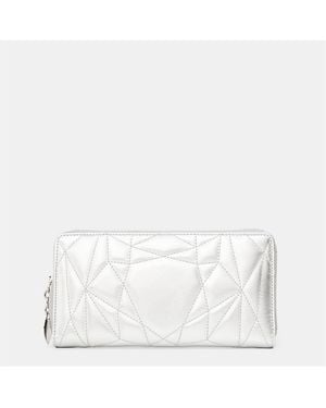 Tiffany & Co. Accessories Geometric Patterned Zip Around Wallet - White