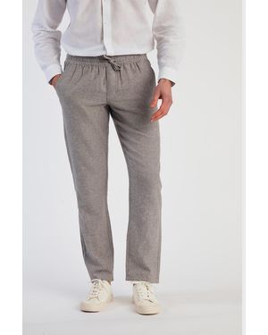 Tokyo Laundry Linen Blend Straight Leg Trousers - Grey