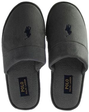 Ralph Lauren Summit Scuff Ii Grey Slippers - Black