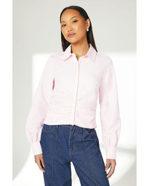 PRINCIPLES Gathered Detail Long Sleeve Shirt - White