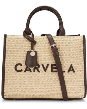 Carvela Kurt Geiger Frame Raffia Midi Bag - Metallic