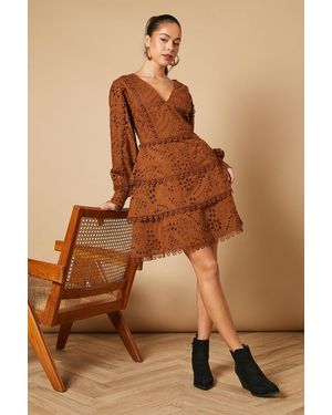 Oasis Sorrel Faux Suede Western Ankle Boots - Brown