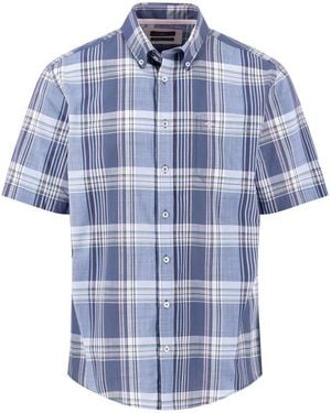 Fynch-Hatton Short Sleeved Shirt Horizon - Blue