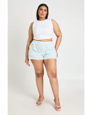 Boohoo Plus Ditsy Flippy Shorts - Blue