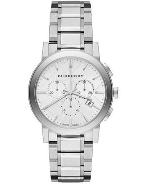 Burberry Bu9750 City Chronograph Dial Stainless Steel Watch - Metallic