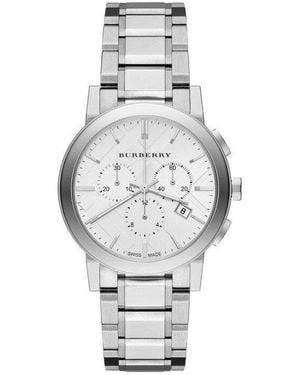 Burberry Bu9750 City Chronograph Dial Stainless Steel Watch - Metallic