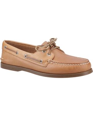 Sperry Top-Sider Authentic 2 Eye Leather Nutmeg Boat Shoes - Brown