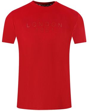 Aquascutum London 1851 Tape Logo T-Shirt - Red